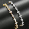 Luckacco Round Stone Star Cubic Zirconia Bracelet Hip-Hop Jewelry For Men Shiny Elegant Fashion Accessory Classic  Gift For Birthday