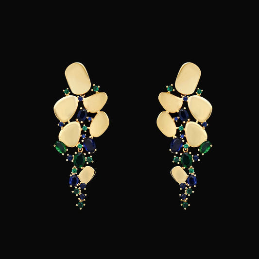 Luckacco Dubai Saudi Arabia Trendy Gold Plated Pendant 4pcs Necklace Set Fashion Women Cubic Zirconia Jewelry Sets Bridal Accessories