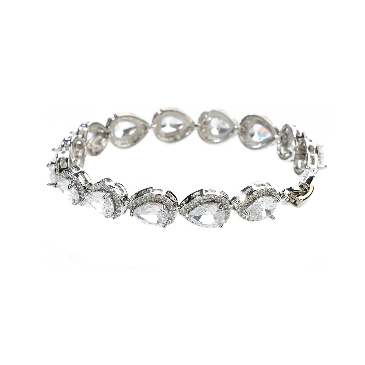 luckacco micro inlaid exquisite aaa drop zircon bracelet feminine bridal wedding dress hand ornament