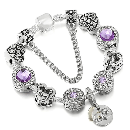 Luckacco BAOPON New Fashion Life Of Tree Crystal Charm Bracelet Fit Green Color Snake Chain Brand Bracelets & Bangles for Women Jewelry