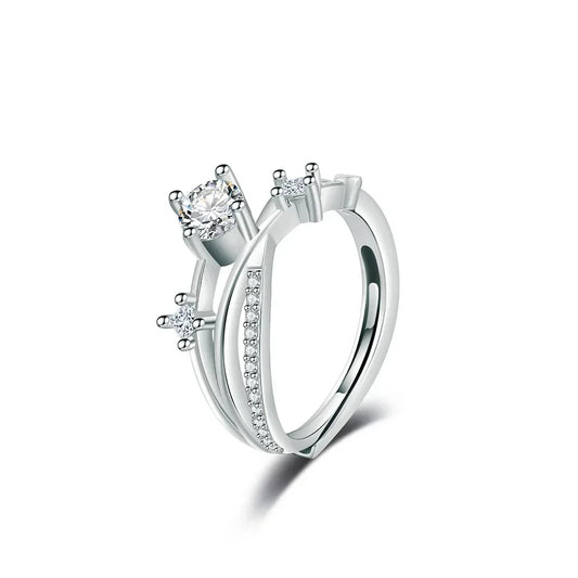 Luckacco New Twist Design Fancy Women Finger Rings with Shiny Cubic Zirconia Exquisite Engage Jewelry Wedding Accessories кольцо женское