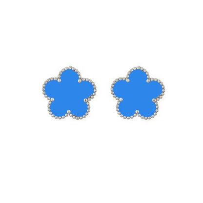 Luckacco 14K Gold Plated Five-leaf Clover Link Bracelets White Black Blue Gold Red Green Lucky Bracelets Jewelry Gifts Trendy for Women