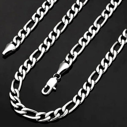Luckacco 2024 New 925 Sterling Silver 16-30 Inches Figaro Chain Necklace Men Women Fashion Hip Hop Punk Jewelry Charm Wedding Accessories