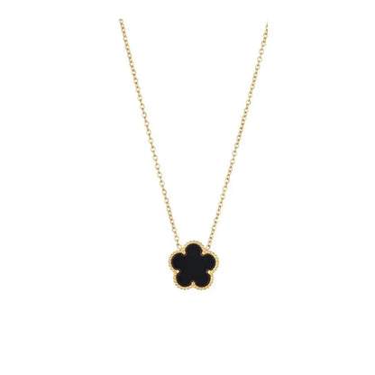Luckacco 14K Gold Plated Five-leaf Clover Link Bracelets White Black Blue Gold Red Green Lucky Bracelets Jewelry Gifts Trendy for Women