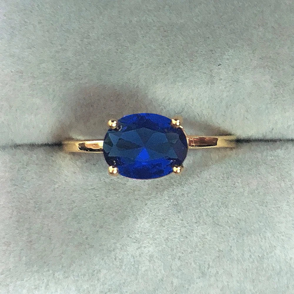luckacco wedding dating ring for women simple solitaire ring with oval candy stone zircon gold color engagement gift fashion jewelry r865
