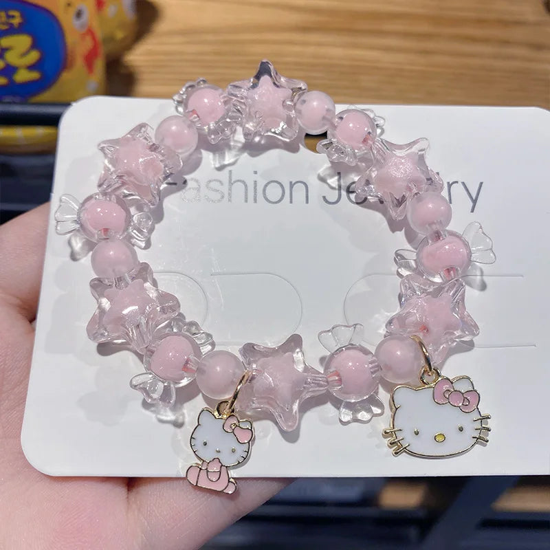 luckacco sweet star candies cinnamoroll stellalou bracelet hellokitty beads shine charm girls child jewelry accessories birthday gifts