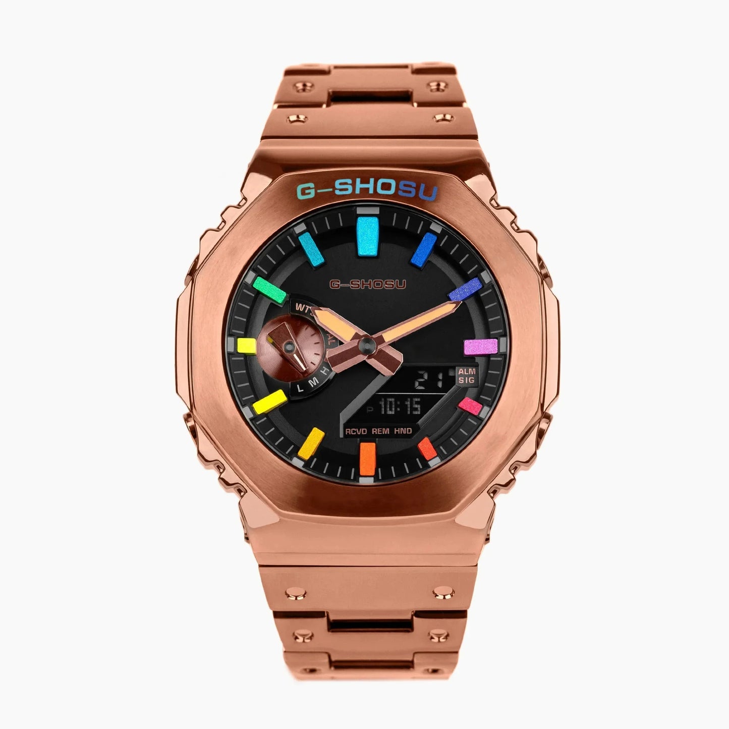 luckacco digital sports electronic unisex watch full function led alloy large dial world time steel strap gmb oak series