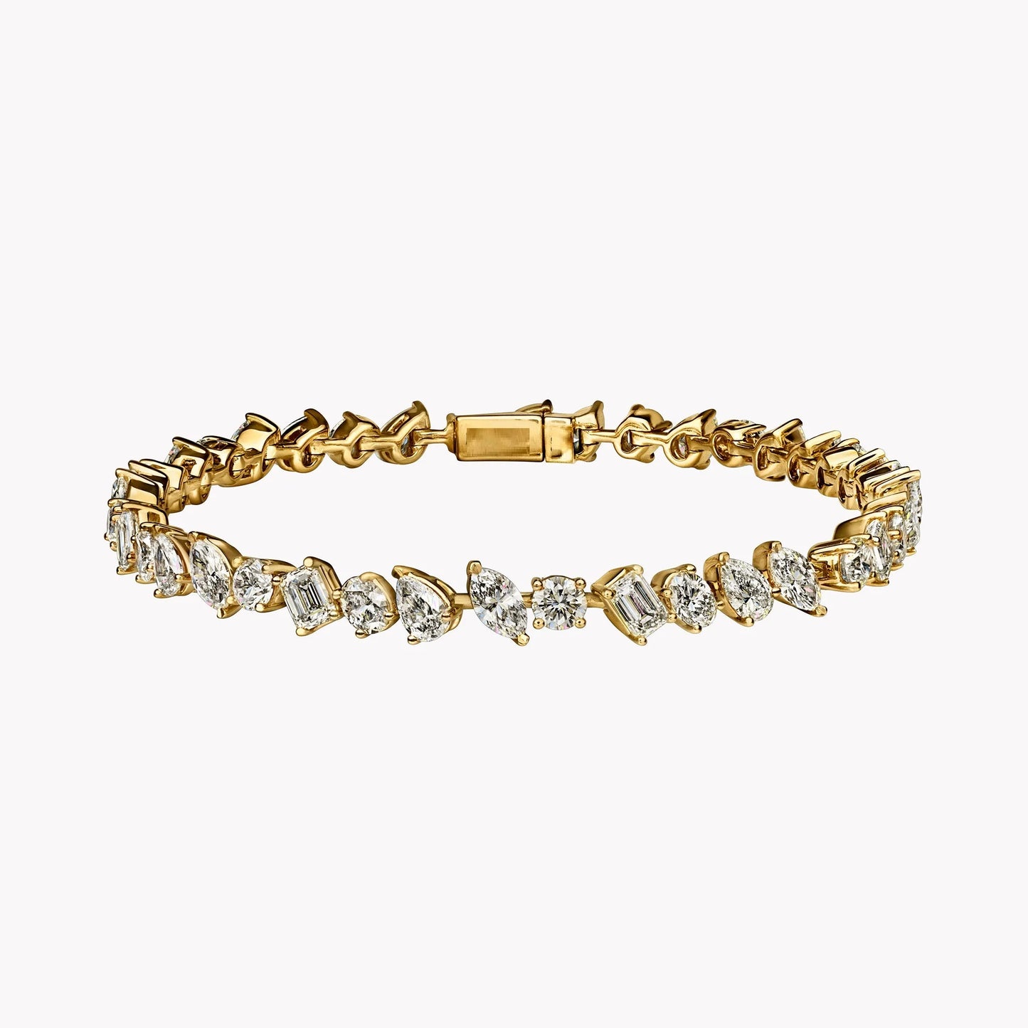 luckacco 5a cubic zirconia iced out bling geometric cz tennis chain bracelet for women luxury jewelry