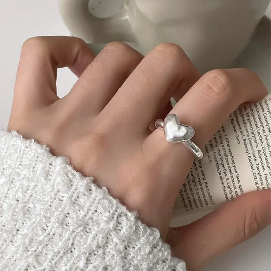 Luckacco Europe and America Popular Jewelry Popular Fashion Index Finger Ring Opening Adjustable Pearl Ring
