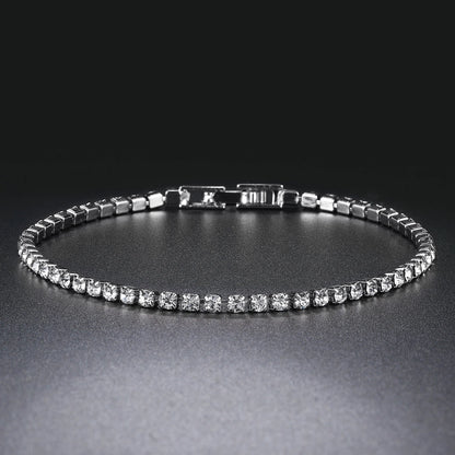 Luckacco Fashion Multicolor Tennis Bracelet for Women 2.5/3/4/5mm Zirconia Charm Designer Tennis Chain Men Bracelet Wedding Jewelry KC128