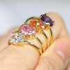 Luckacco Wedding Dating Ring For Women Simple Solitaire Ring With Oval Candy Stone Zircon Gold Color Engagement Gift Fashion Jewelry R865