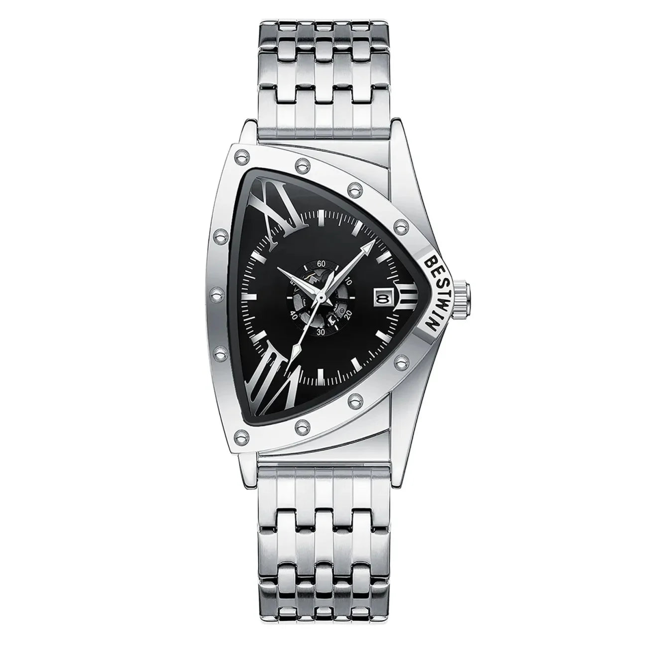 luckacco men watches unique design top brand luxury men's wrist watches quartz wristwatch fashion male clock stainless steel band