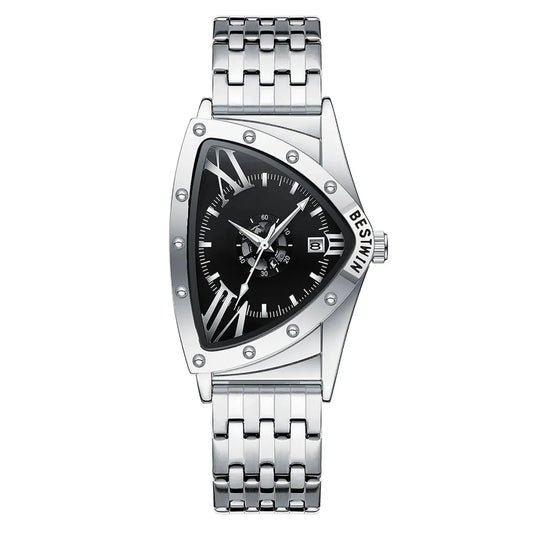 Luckacco Men Watches Unique Design Top Brand Luxury Men's Wrist Watches Quartz Wristwatch Fashion Male Clock Stainless Steel Band