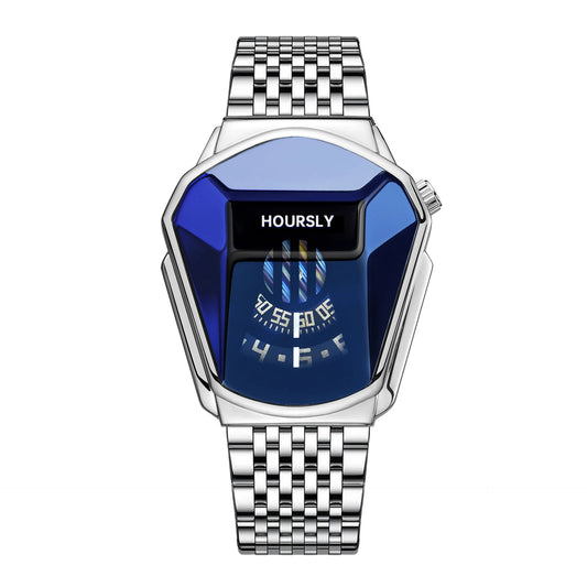Luckacco Gold Luxury Brand Trend Cool Men Wrist Watch Stainless Steel Technology Fashion Quartz Watch for Men 2024 Relogio Masculino