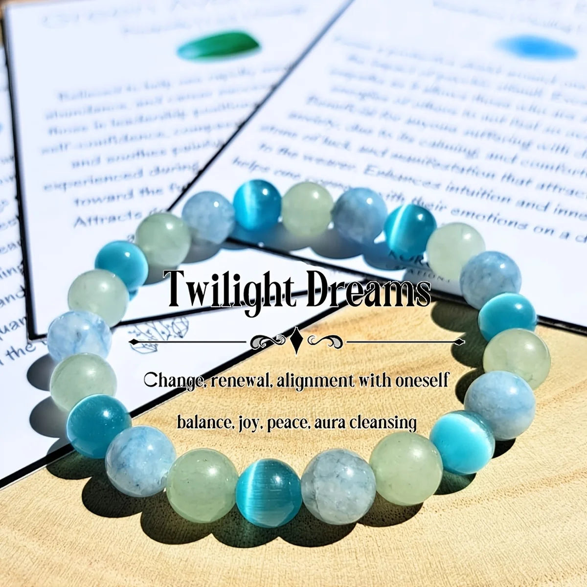luckacco 1pc/twilight  bracelet made of natural stone  cat's eye aquamarine moonstone handmade jewelry men and women change and balance