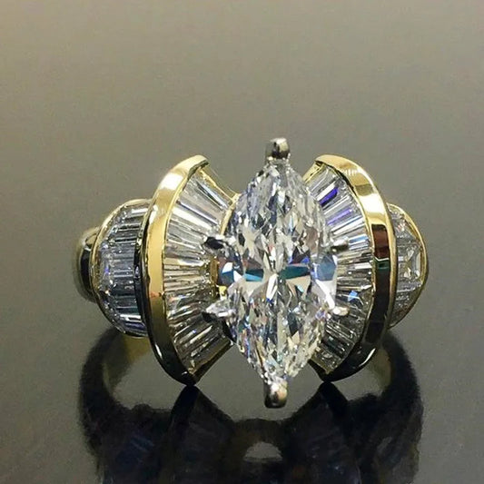 Luckacco New Retro Women Square Royal Princess Stylish Wedding Ladies Finger Ring  Pretty Gift Valentine's Surprise For Wife