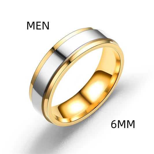 Luckacco Stainless Steel Couple Rings Set - Matching Wedding Bands for Men & Women - Anniversary Valentine Gift - Sizes 6-13