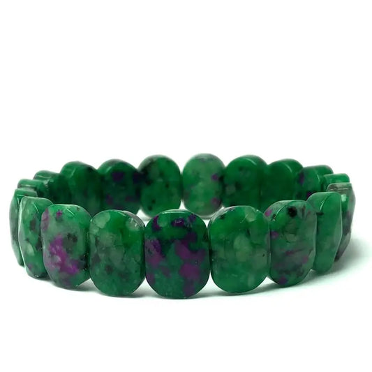 Luckacco Natural 10x15mm faceted flashing Stone beads Bracelets Handmade Reiki Healing Meditation Bangles Elastic Rope Couple Jewelry