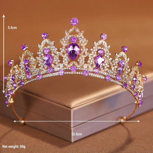 Luckacco Bridal Headwear Green-Colour Women's Fashion Party Crown Girl Performance Tiaras