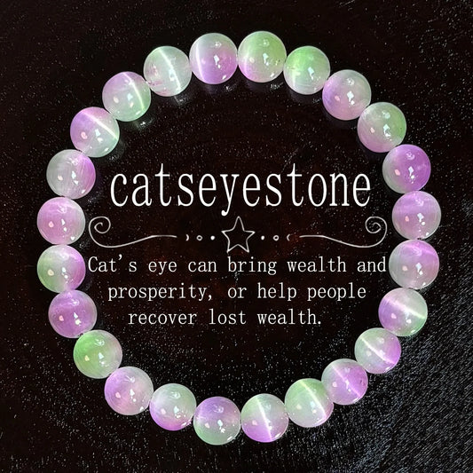 Luckacco 1pc/Pink and purple cat's eye bracelet symbolizes wealth and prosperity. A jewelry gift for women, perfect for all seasons.