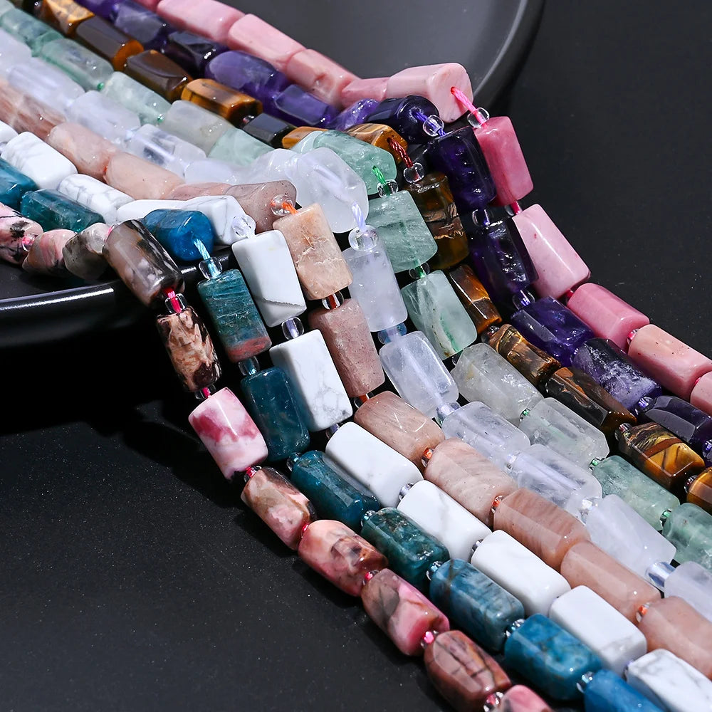 luckacco 8mmx12mm natural stone tube beads, ,for jewelry making bracelets necklaces earrings diy holiday gifts