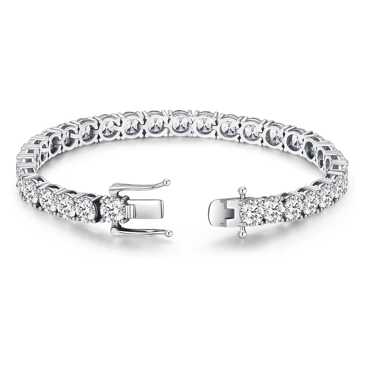luckacco luxury 4mm tennis bracelet for women men full moissnaite laboratory diamond s925 silver wedding jewelry gra certificate