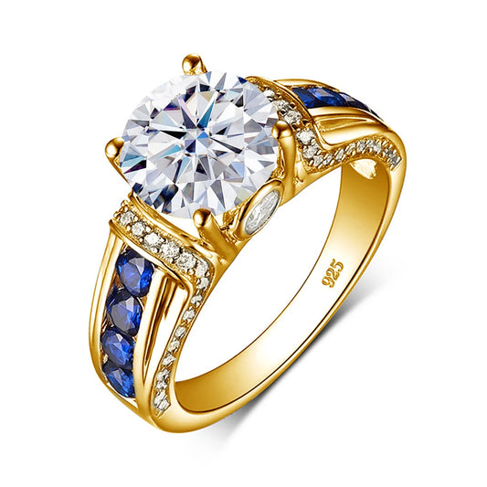 Luckacco Certified D Color VVS1 2ct Moissanite Diamond Ring For Women 100% Sterling Silver Good Quality Wedding Jewelry Pass Diamond Test