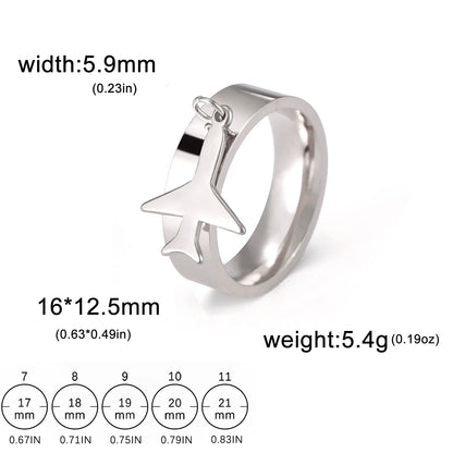 Luckacco Unift Women Stainless Steel Charms Rings Flower Leaf Spider Paw Pendant Finger Ring Fashion Minimalist Couple Jewelry