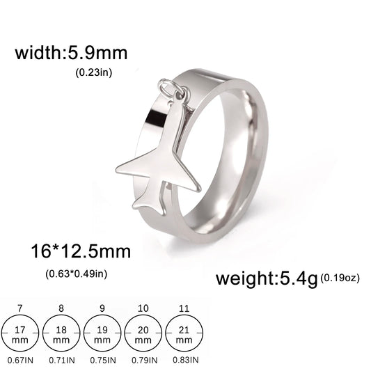 Luckacco Unift Women Stainless Steel Charms Rings Flower Leaf Spider Paw Pendant Finger Ring Fashion Minimalist Couple Jewelry