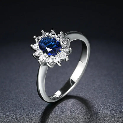 Luckacco Classic Red Crystal Wedding Rings for Women Bridal Beautiful Rose Gold Color Zirconia Engagement Ring Fashion Jewelry R187