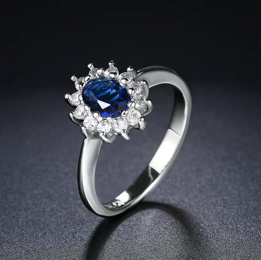 Luckacco Classic Red Crystal Wedding Rings for Women Bridal Beautiful Rose Gold Color Zirconia Engagement Ring Fashion Jewelry R187