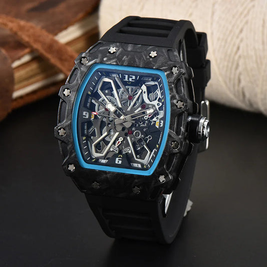 Luckacco Foreign trade new men's watch wholesale color line hollow dial quartz watch simple fashion watch spot
