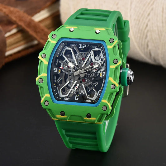 Luckacco Foreign trade new men's watch wholesale color line hollow dial quartz watch simple fashion watch spot