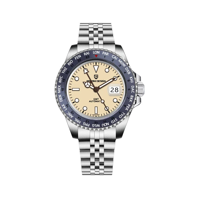 luckacco pagani design v4 40mm gmt nh34 luxury men's watches top fashion automatic mechanical watches for men sapphire waterproof clock