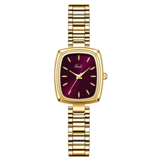 Luckacco Brand Light Luxury Watch Women Retro TV Watch Beimu Dial Gold Waterproof Simple Female Fashion Quartz Clock Bracelet Watches