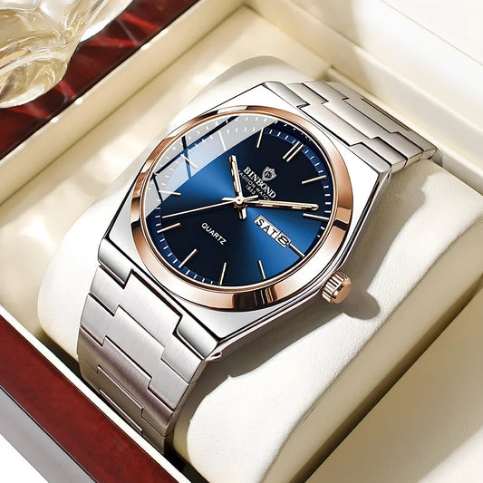 Luckacco New Casual Business Fashion Quartz Wristwatches Movement Silver Clock Men Luxury Watch Automatic Watches Mens Gifts Reloj Hombre