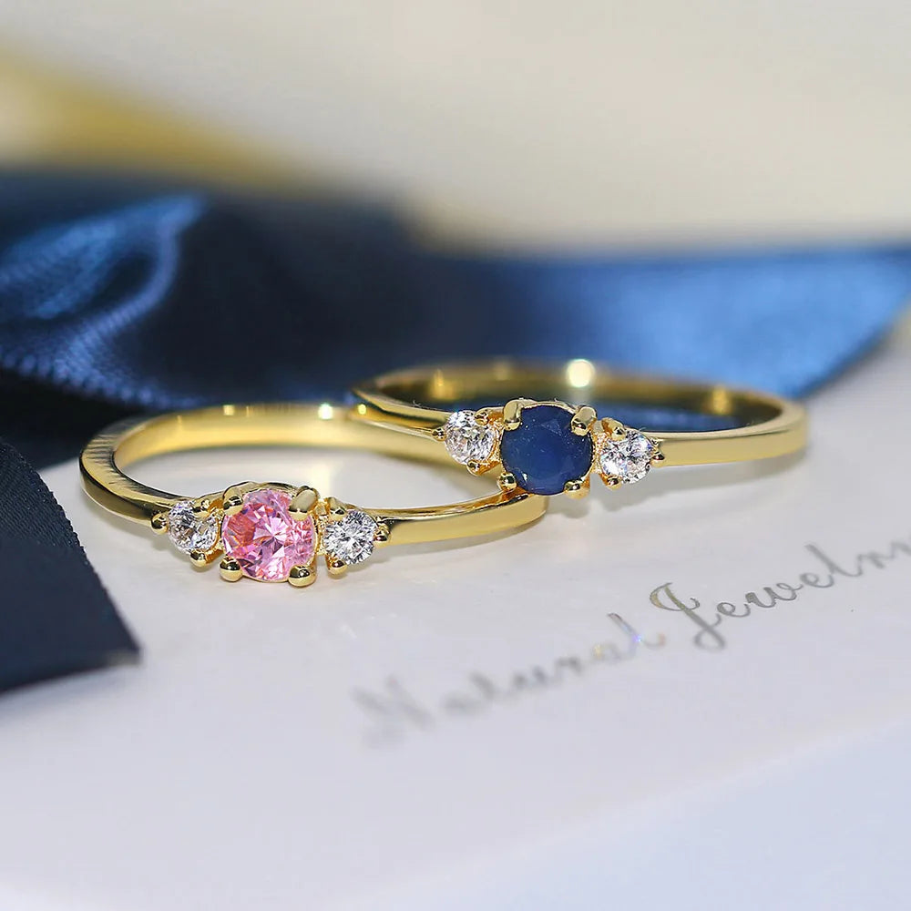 luckacco zhouyang slim wedding dainty rings for women delicate cubic zirconia light gold color proposal finger gift fashion jewelry r872