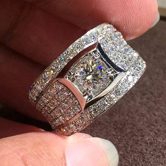 Luckacco daily picks Brilliant Rings with Dazzling Cubic Zirconia Gorgeous Gentle Trendy Accessories Delicate Jewelry for Wedding Engagement
