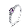 Luckacco Light luxury style amethyst zircon women's ring, simple and fashionable gemstone