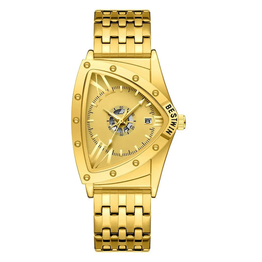 Luckacco Men Watches Unique Design Top Brand Luxury Men's Wrist Watches Quartz Wristwatch Fashion Male Clock Stainless Steel Band