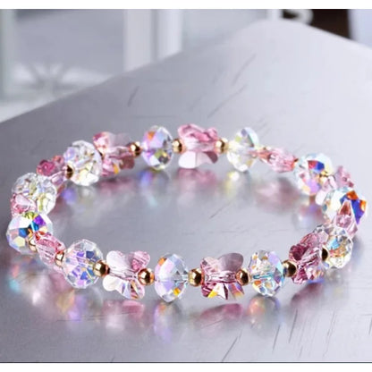Luckacco New AB Butterfly Crystal Beaded Bracelets Women Sweet Temperament Handwork Bracelets&Bangles Charms Jewelry Making Men Bracelet