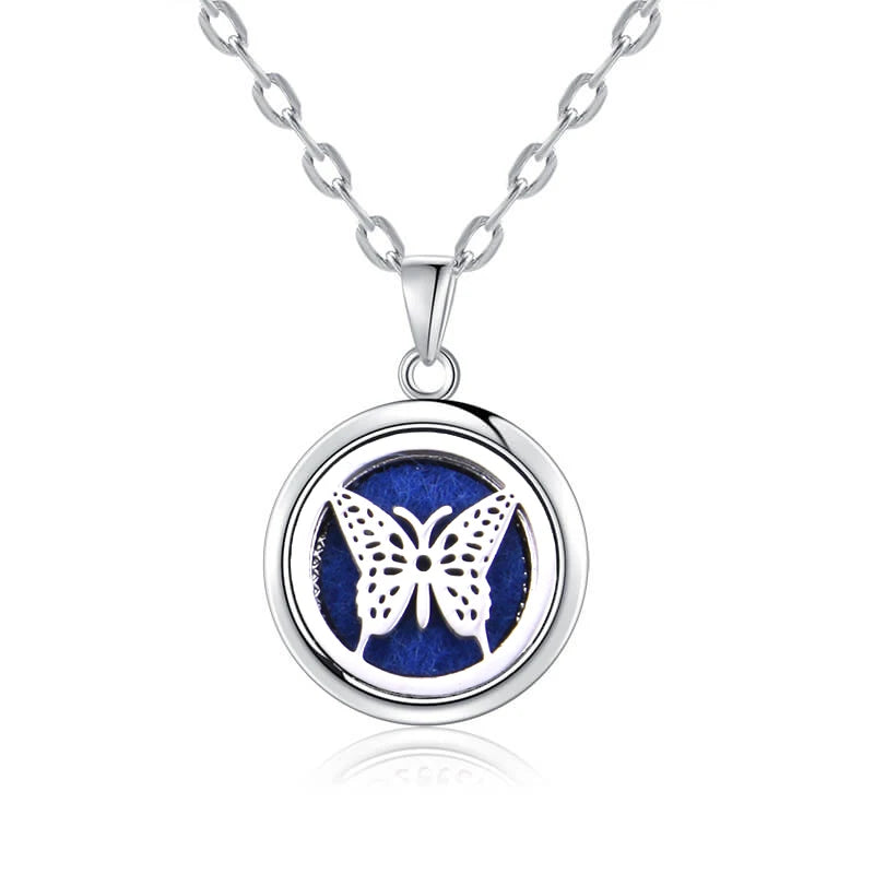 luckacco new tree of life aromatherapy necklace stainless steel essential oil diffuser amulet perfume locket pendant women jewelry gift