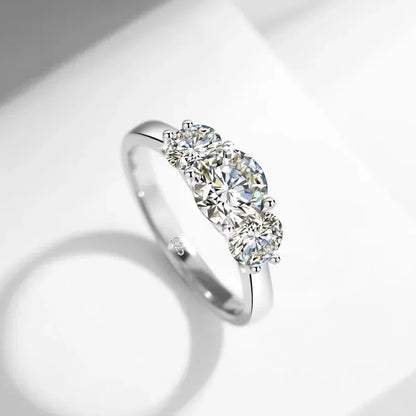 Luckacco 2ct Moissanite Eternity Ring 925 Sterling Silver with Yellow White Gold Plated Lab Diamond Rings For Women Fine Jewelry