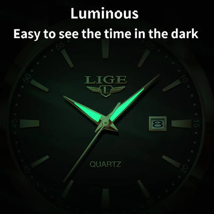 Luckacco LIGE Military Watch For Men Fashion Business Watch Men Casual Leather Sport Waterproof Men's Quartz Wristwatches Reloj Hombre