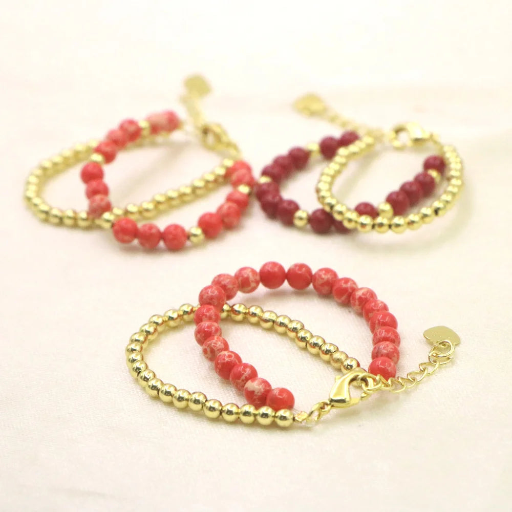 luckacco lovely fashion natural stone bead bracelet baby girls lobster clasp accessories girls yoga christmas wedding gift jewelry charm