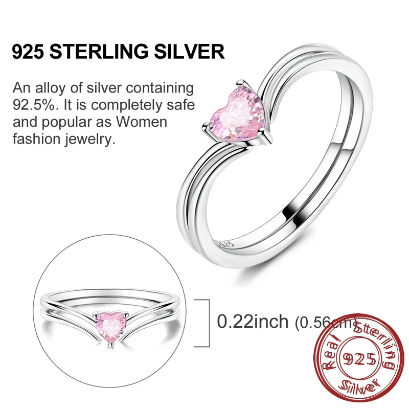 luckacco new 925 sterling silver rings gold heart bow adjustable open closed ring suitable for women stacking ring fashion jewelry gift