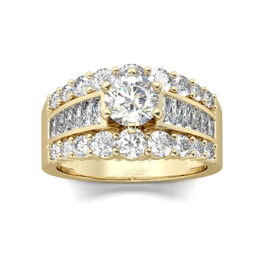 Luckacco Luxury Marquis Cut Droplet Ring Women's Gorgeous Anniversary Party Jewelry Noble  Fashion Engagement Ceremony Accessories