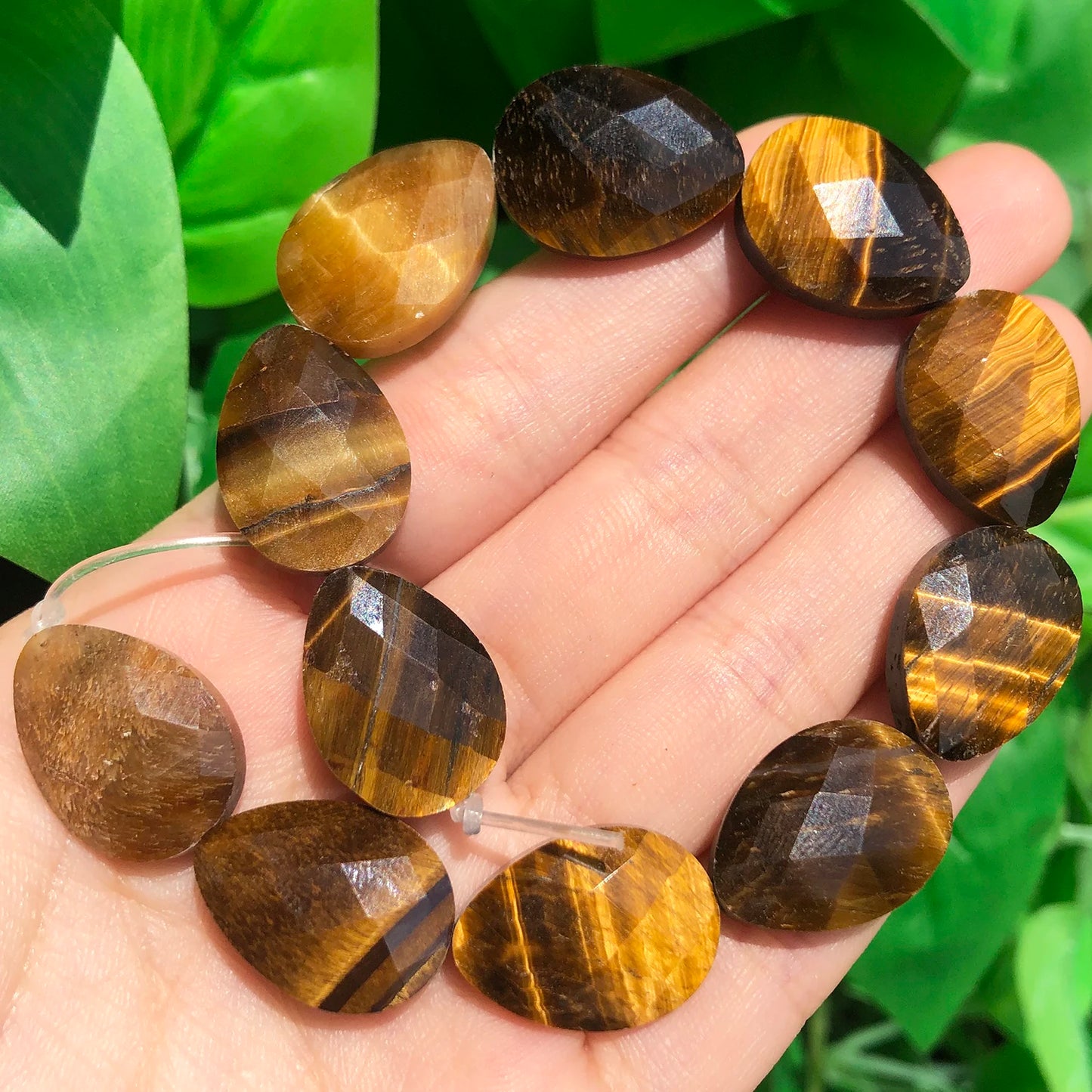 luckacco natural faceted amethysts labradorite aventurine tiger eye water drop shape stone beads diy charm for jewelry making bracelet