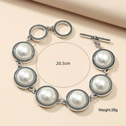 Luckacco Fashion Boho Vintage Round Pearl Bracelets Bangles For Women Blue Red Black Bead Vintage Bohemian Adjustable Bracelet Jewelry