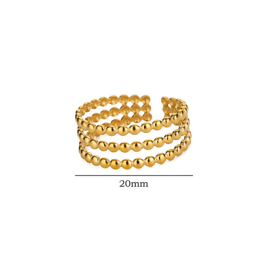 Luckacco Elegant Stainless Steel Big Bloom Flower Rings For Women Gold Color Sun Starfish Open Ring Finger Jewelry Wedding Her Gift Punk